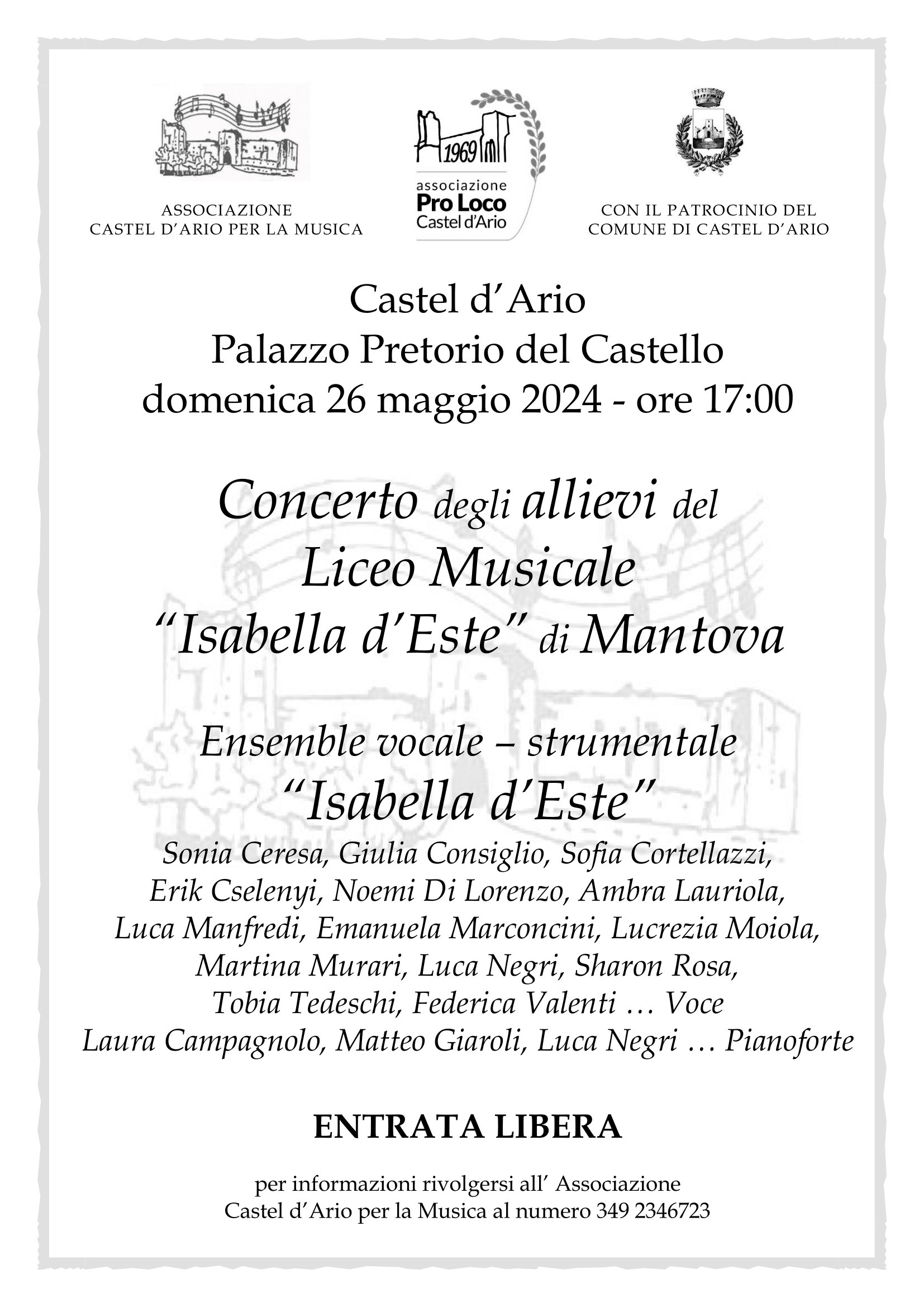 Concerto degli allievi del Liceo Musicale “Isabella d’Este” di Mantova